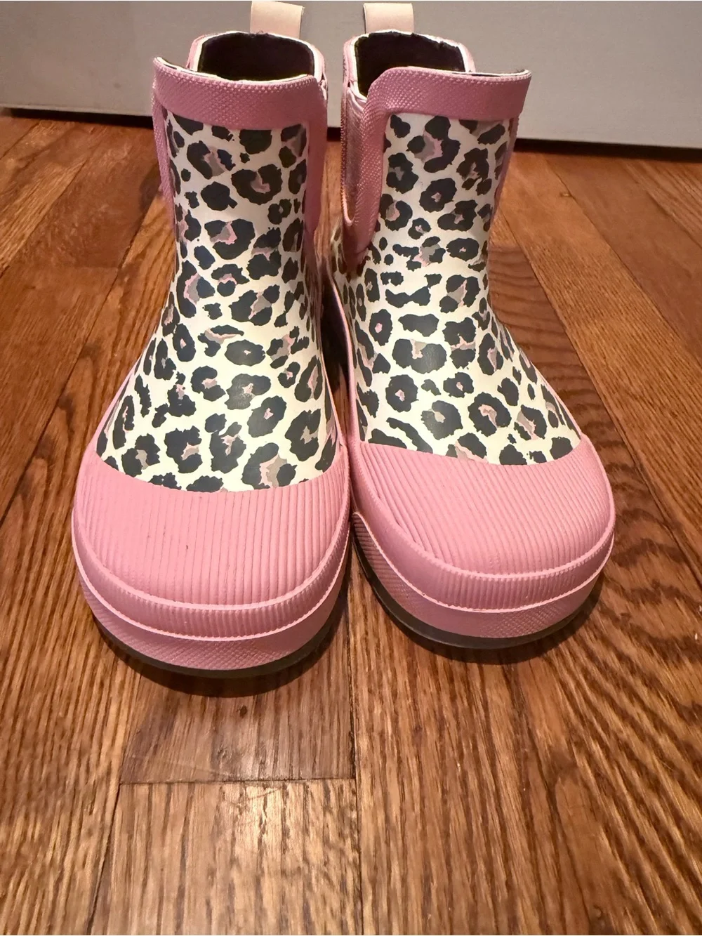 Kids Pink Leopard Print Rain Boots Western Chief size 13